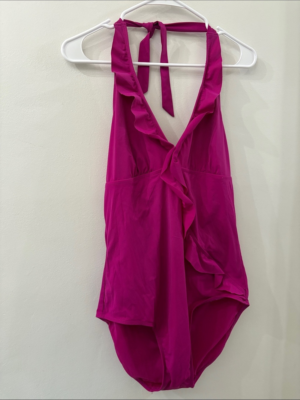 Spanx - assets by Sara blakely Fuchsia Ruffled Halter one piece swimsuit - XL
